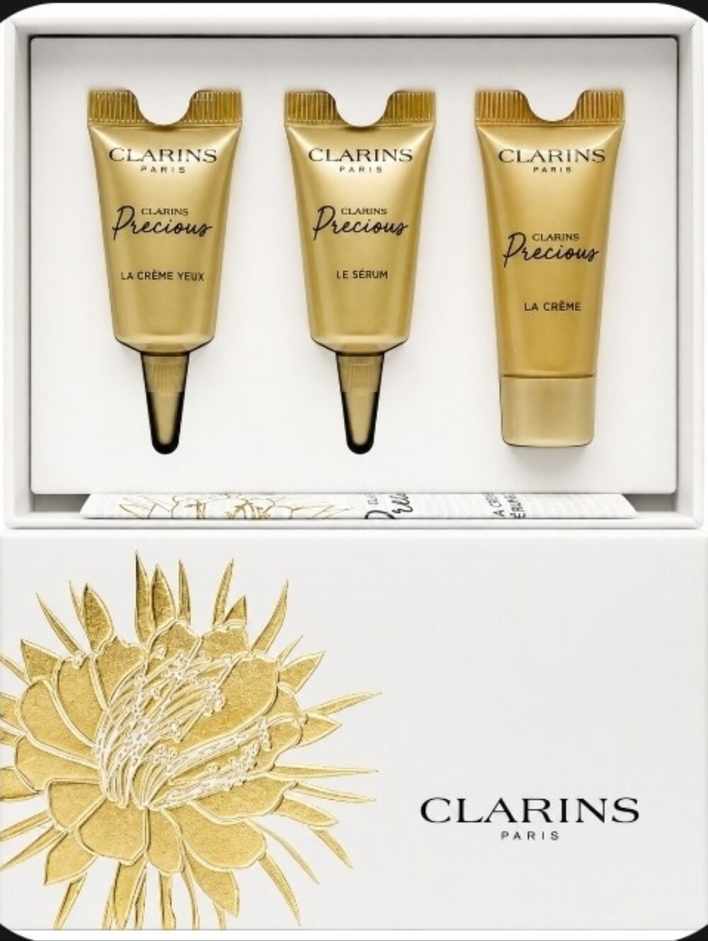 Clarins Precious 3 pc La Crème Yeux, Le Serum, & La Creme Travel Set NIB SEALED!